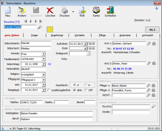 Stammdaten - Bewohner